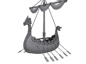 Viking ship cartoon 3D Model