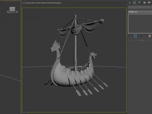 Viking ship cartoon 3D Model
