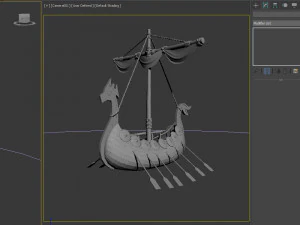 Viking ship cartoon 3D Model