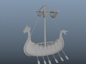 Viking ship cartoon 3D Model