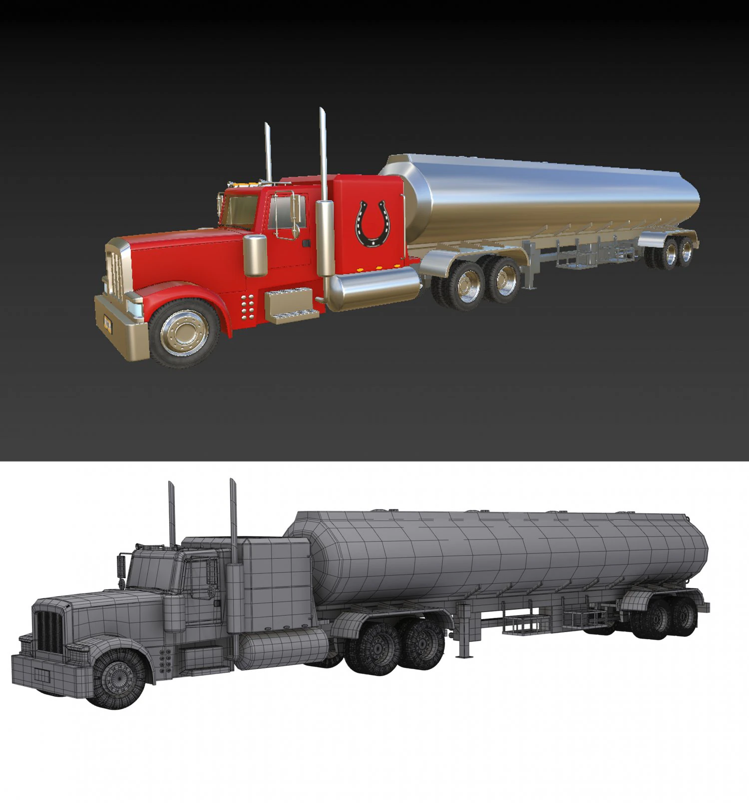 Tanker Truck 3D Model .c4d .max .obj .3ds .fbx .stl .blend