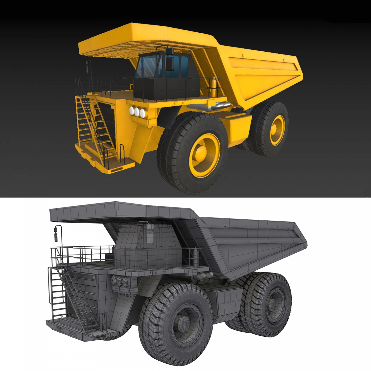 Mining Dump Truck 3D Model .c4d .max .obj .3ds .fbx .stl .blend