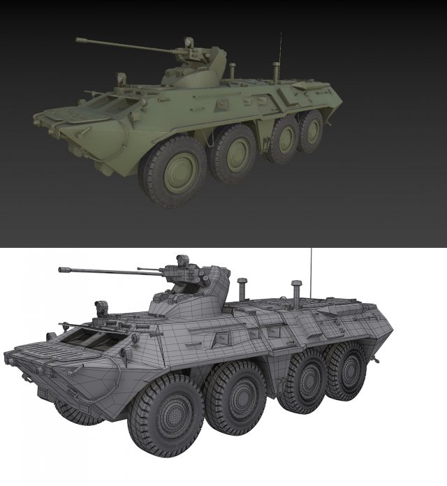 Soviet armoured personnel carrier 3D Model .c4d .max .obj .3ds .fbx .lwo .lw .lws