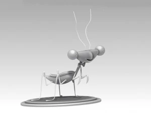 Praying Mantis Cartoon 02 3D Model