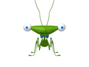 Praying Mantis Cartoon 02 3D Model