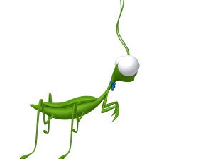 Praying Mantis Cartoon 02 3D Model
