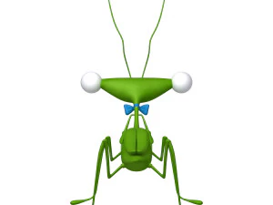 Praying Mantis Cartoon 02 3D Model