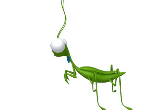Praying Mantis Cartoon 02 3D Model