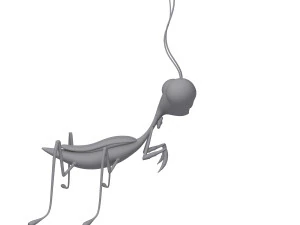Praying Mantis Cartoon 02 3D Model