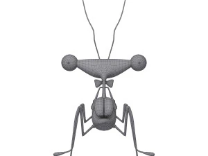 Praying Mantis Cartoon 02 3D Model