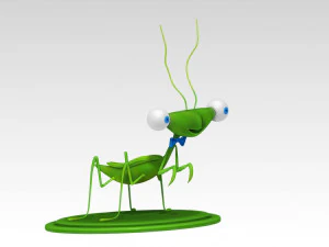 Praying Mantis Cartoon 02 3D Model