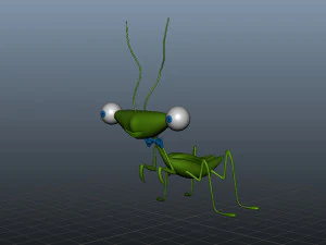 Praying Mantis Cartoon 02 3D Model