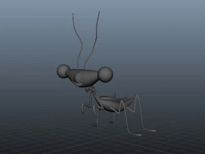 Praying Mantis Cartoon 02 3D Model