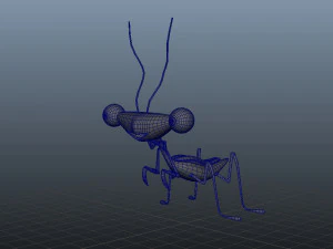 Praying Mantis Cartoon 02 3D Model