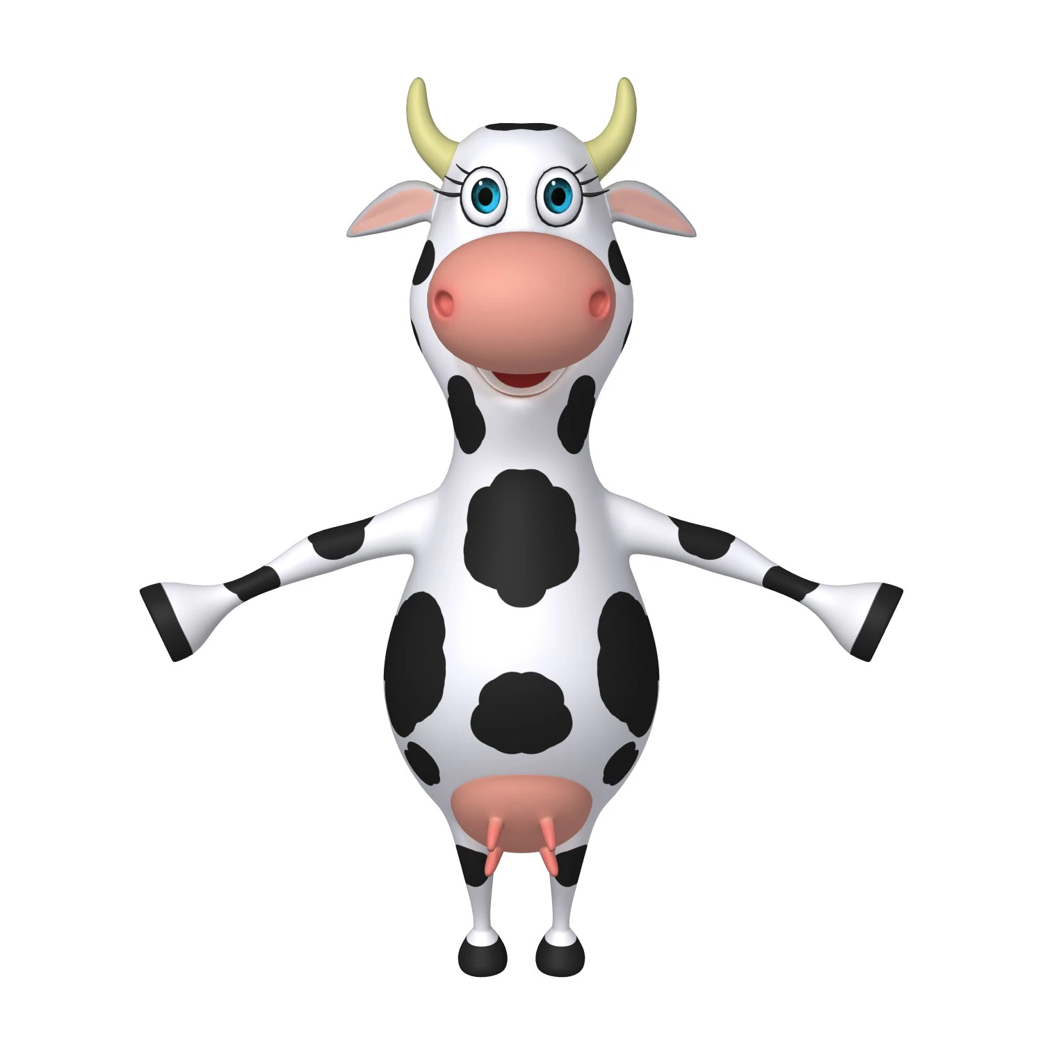 Мультфільм корова 02 3D Модель .c4d .max .obj .3ds .fbx .stl .blend