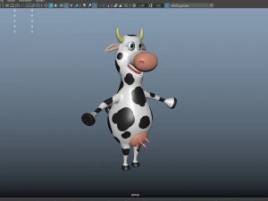 Мультфільм корова 02 3D Модель