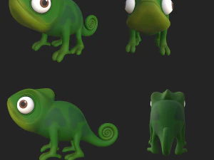 Chameleon Cartoon 02 3D Model