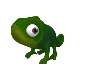 Chameleon Cartoon 02 3D Model