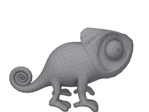 Chameleon Cartoon 02 3D Model