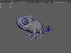 Chameleon Cartoon 02 3D Model