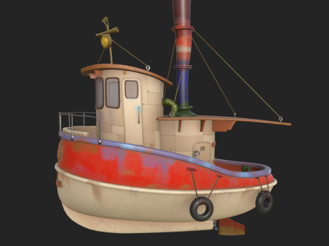 Ship cartoon 01 3D Модель