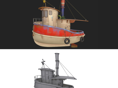 Ship cartoon 01 Modelo 3D
