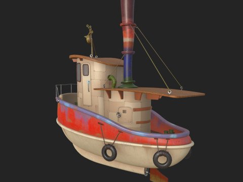 Ship cartoon 01 Modelo 3D