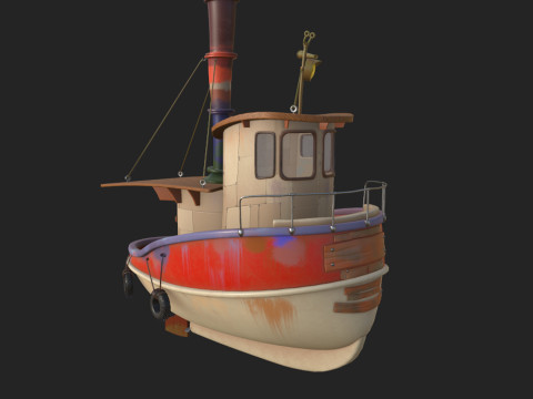 Ship cartoon 01 Modelo 3D