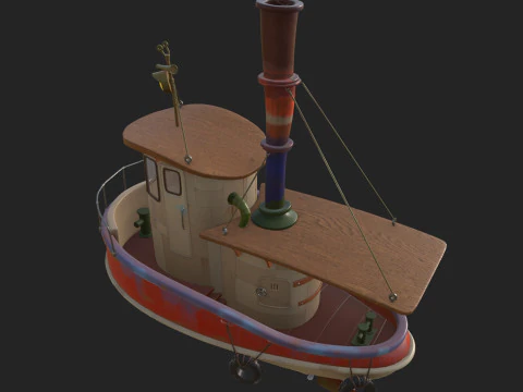 Ship cartoon 01 3D Model