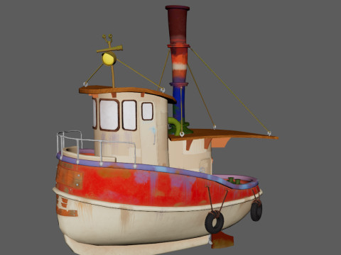 Ship cartoon 01 Modelo 3D