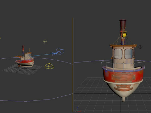 Ship cartoon 01 3D Model
