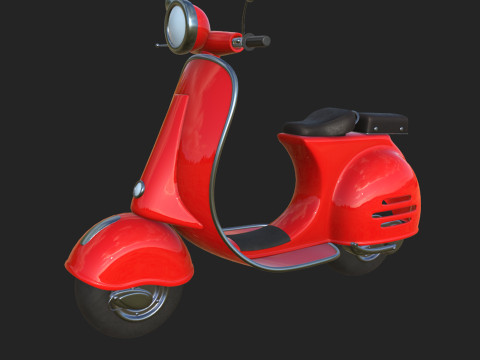Scooter motor bike cartoon 3D Model