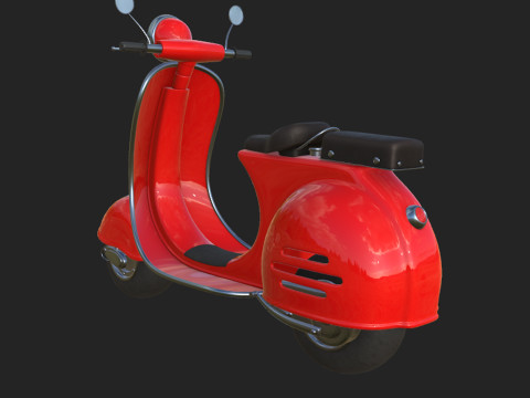 Scooter motor bike cartoon Modelo 3D