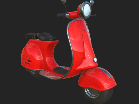 Scooter motor bike cartoon Modelo 3D