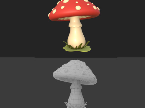 Mushroom cartoon Modelo 3D