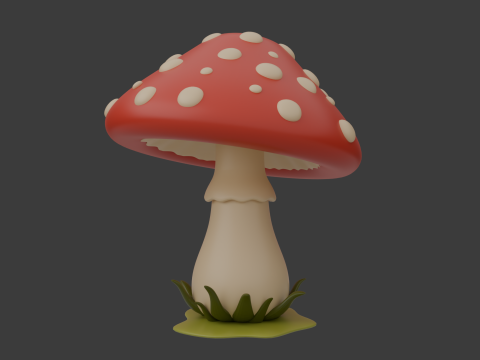 Mushroom cartoon Modelo 3D