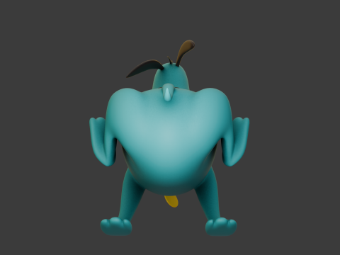 Blue dog cartoon Modello 3D
