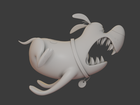 Blue dog cartoon Modello 3D
