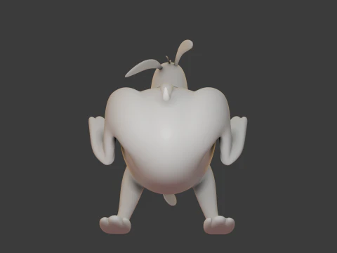 Blue dog cartoon 3D Model