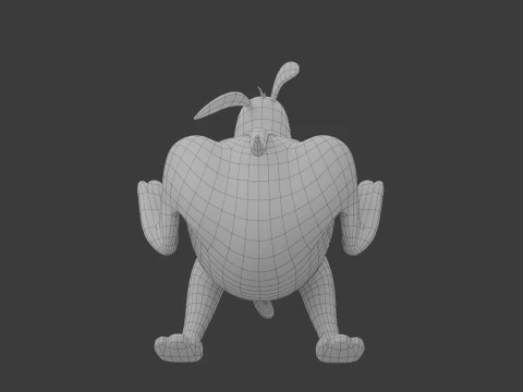 Blue dog cartoon 3D Model