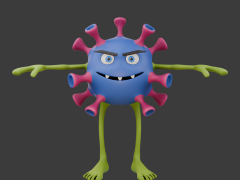 Virus cartoon 3Dモデル