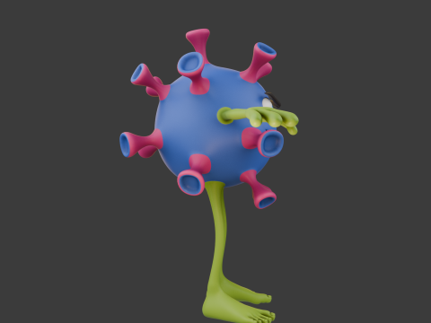 Virus cartoon 3Dモデル