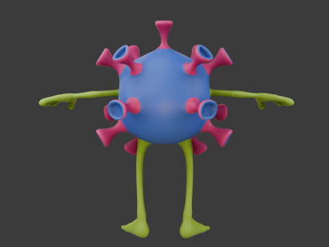 Virus cartoon 3Dモデル