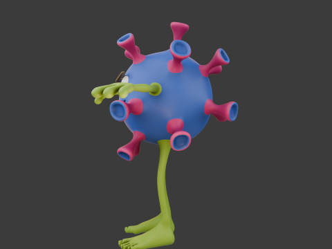 Virus cartoon 3Dモデル
