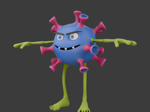 Virus cartoon 3Dモデル