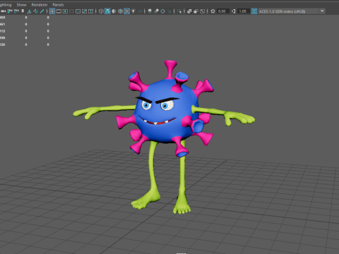Virus cartoon 3Dモデル