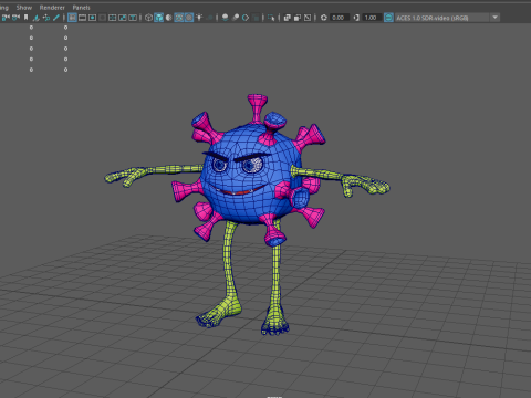 Virus cartoon 3Dモデル