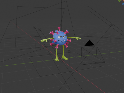 Virus cartoon 3Dモデル
