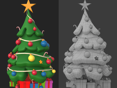Christmas Tree Cartoon 3D 모델
