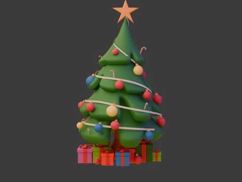 Christmas Tree Cartoon 3D Model